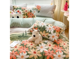 Conjunto de Capas de Edredão LUUCOZK Pelúcia Multicor - 4pcs (A/Conjunto de três peças)