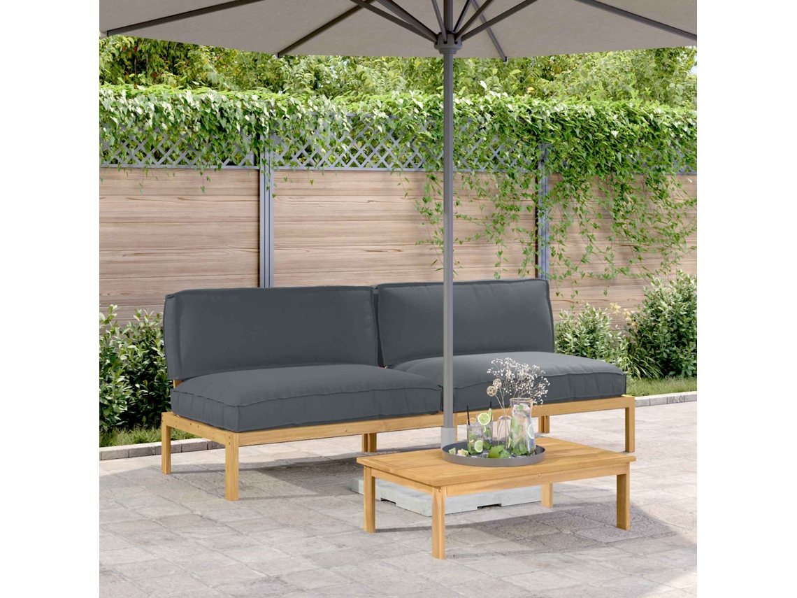 Vidaxl Conjunto De Sofás Com Almofada Liso Antracite 240 X 92 X 69 Cm