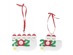 Laxiscreed Conjunto De Pendentes De Natal Personalizados Para Família, 2+5 Peças, Decoração Natalícia