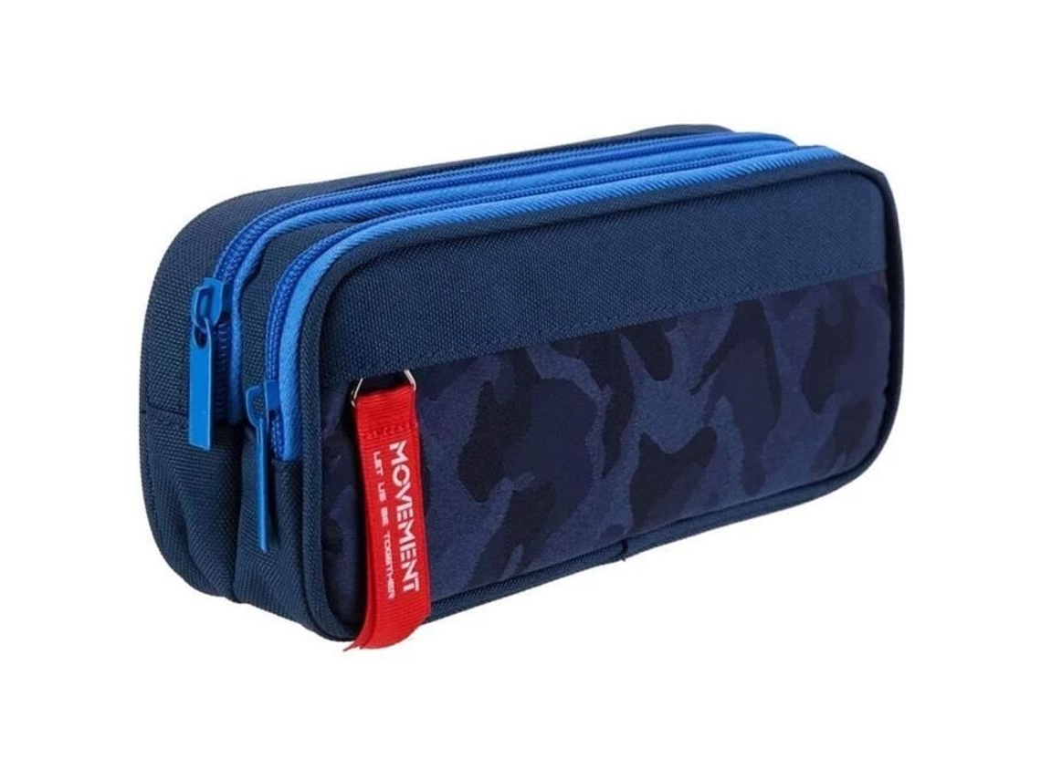 Estojo para Lápis, 3 Compartimentos, Grande, Azul Escuro, Escolar, Infantil, Meninos AQUAFORGE