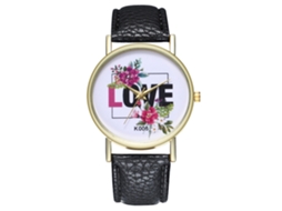 Reloj De Pulsera Para Mujer Analógico De Cuero Pu Simple Quartz Zhoulianfa Negro