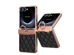 Capa Para Samsung Galaxy Z Flip 7 Anel Suporte Fino Preto Czhhmart