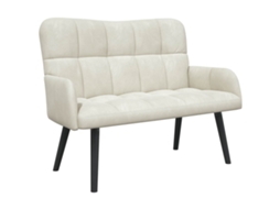 Sofá para 2 Pessoas Creme 115 X 61 X 87 Cm Veludo MAISON EXCLUSIVE (v)