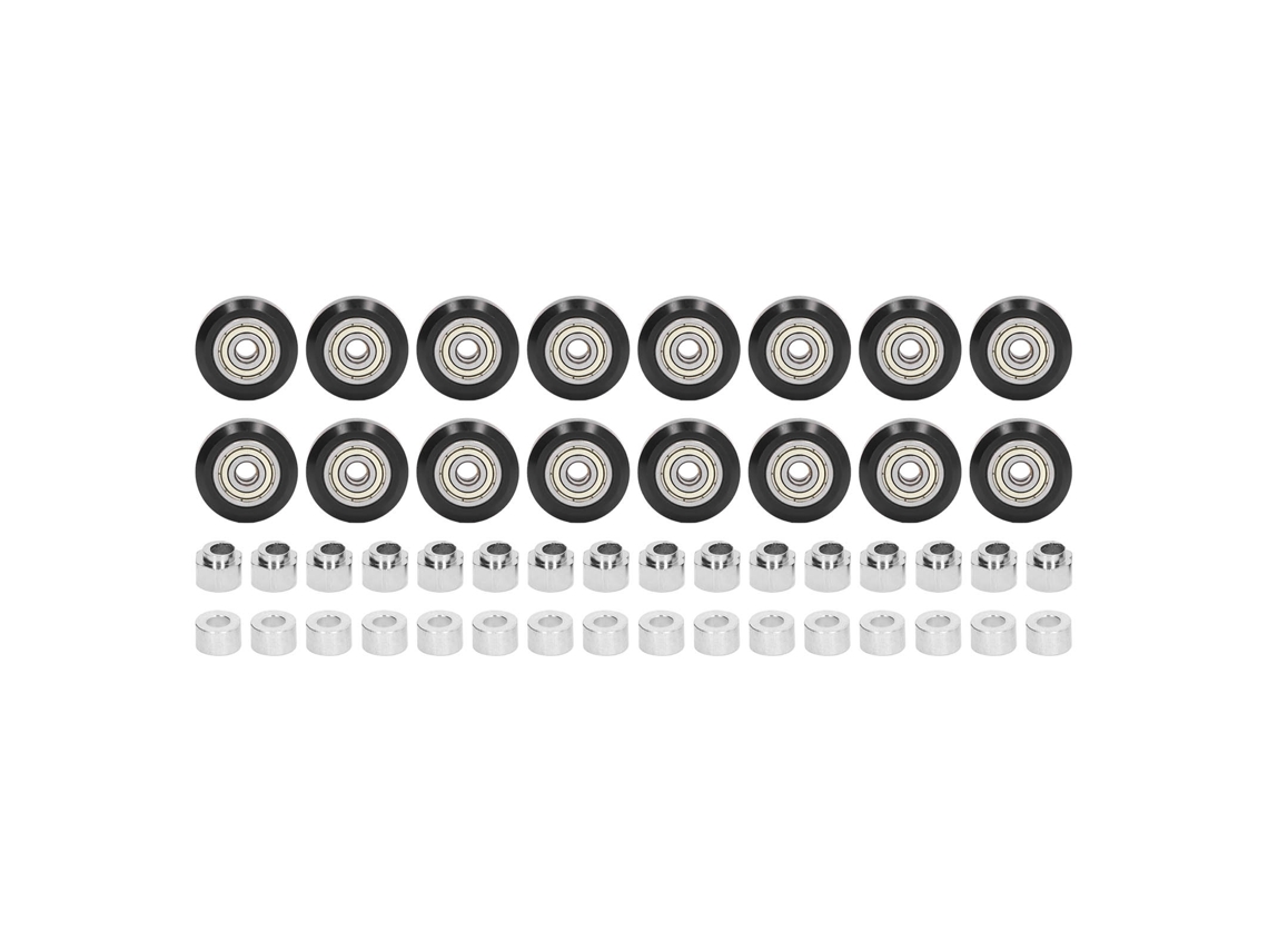 Conjunto De Polias Para Impressora 3d 48pcs Pom De Aço Estável Baixa Fricção Preto
