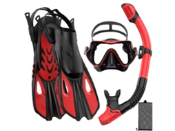 Kit De Snorkeling Antifog E Estanque – Tamanho L/xl, Ideal Para Mergulho Vermelho