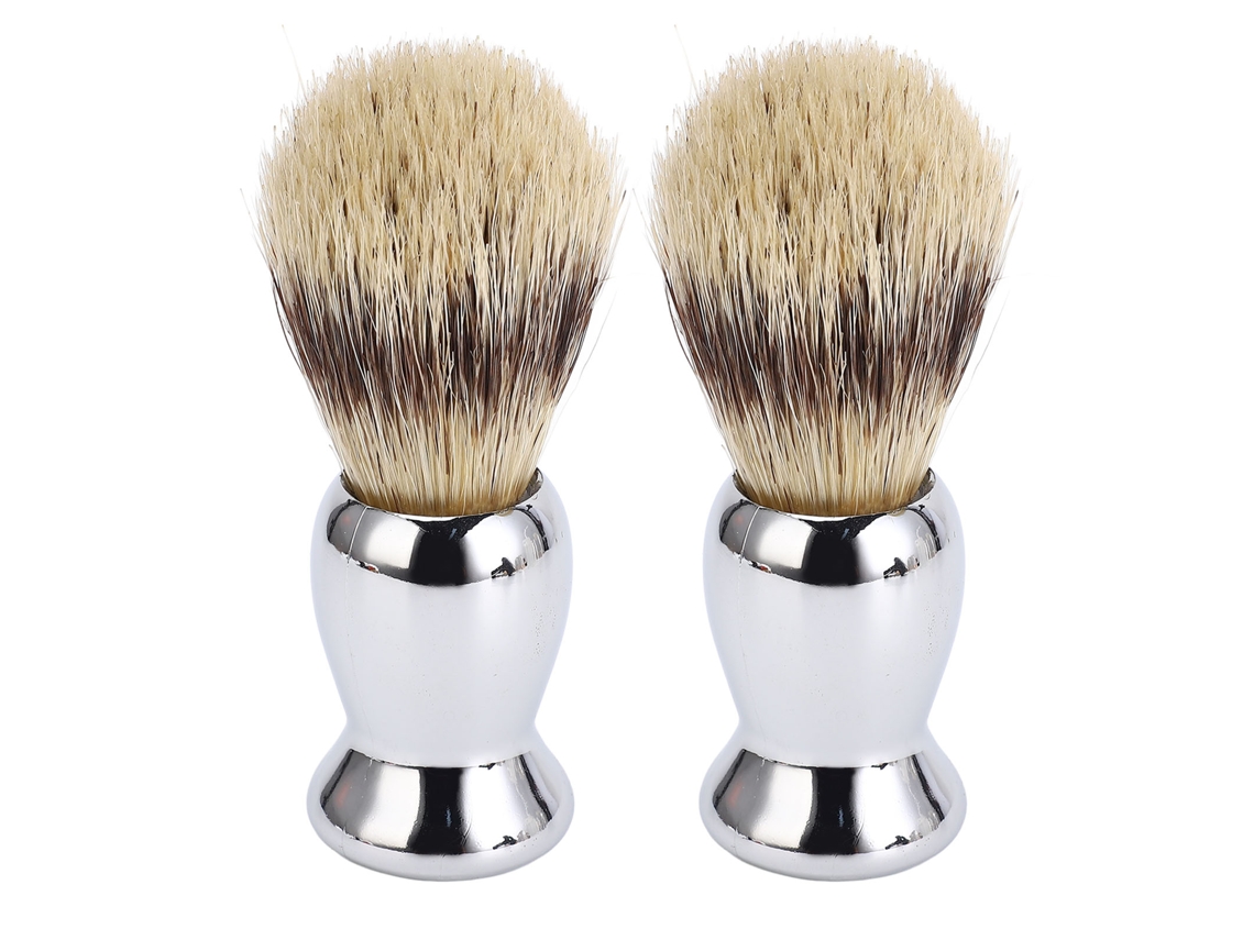 2pcs Escova De Barbear Para Homem Com Creme De Espuma - Design Ergonômico E Cabelos Sintéticos De Qualidade