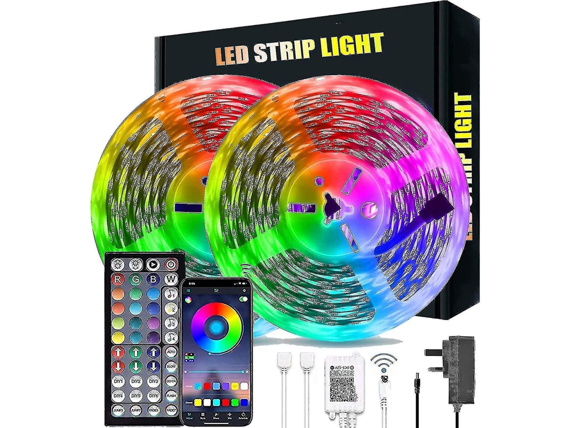 Conjunto de Fita Led com Bluetooth e Controle Remoto de 44 Teclas Padrão Europeu 1 para 1 20M Placa Nua AURUM