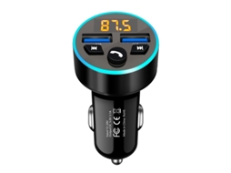 Transmissor Fm YIZHOOD A11 Carregador Usb Duplo 3.1A para Carro Bluetooth 5.0 Mãos-Livres Preto