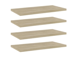 Vidaxl Prateleiras Estante 4pcs 40x20x1,5cm Contraplacado Cor Carvalho