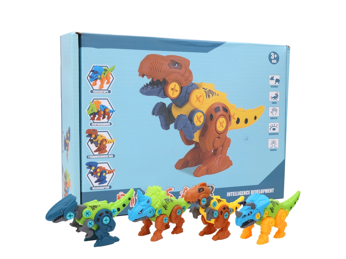 Ats kit de Brinquedos de Dinossauros para Montagem Diy, Modelo de Dinossauro com Parafusos e Porcas, 4 Estilos