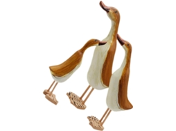 Conjunto De 3 Estatuetas Decorativas De Patos Esculpidas Em Madeira Para Sala De Estar Ou Café, Com Bordas Lisas E Design Criativo...