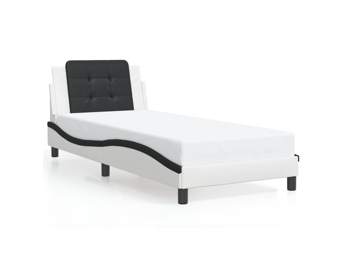 Bed Frame, Bed Frames Vidaxl Preto Couro Artificial (90 X 190 Cm)