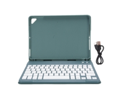 Capa Para Ipad (teclado Sem Fio Desmontável Com Iluminação De 7 Cores, Capa Flip Com Suporte Para Caneta)