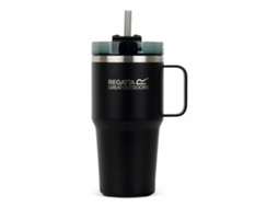 Copo Com Palhinha Regatta Thermo Insulated Mug Preto 600 Ml Aço Inoxidável