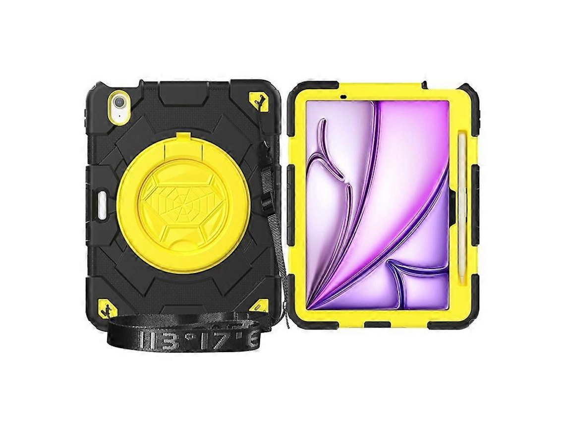 Capa Compatível Com Ipad Air 11 (2024) Em Formato De Aranha Com Suporte Integrado, Feita Em Pc+silicone E Alça De Ombro.