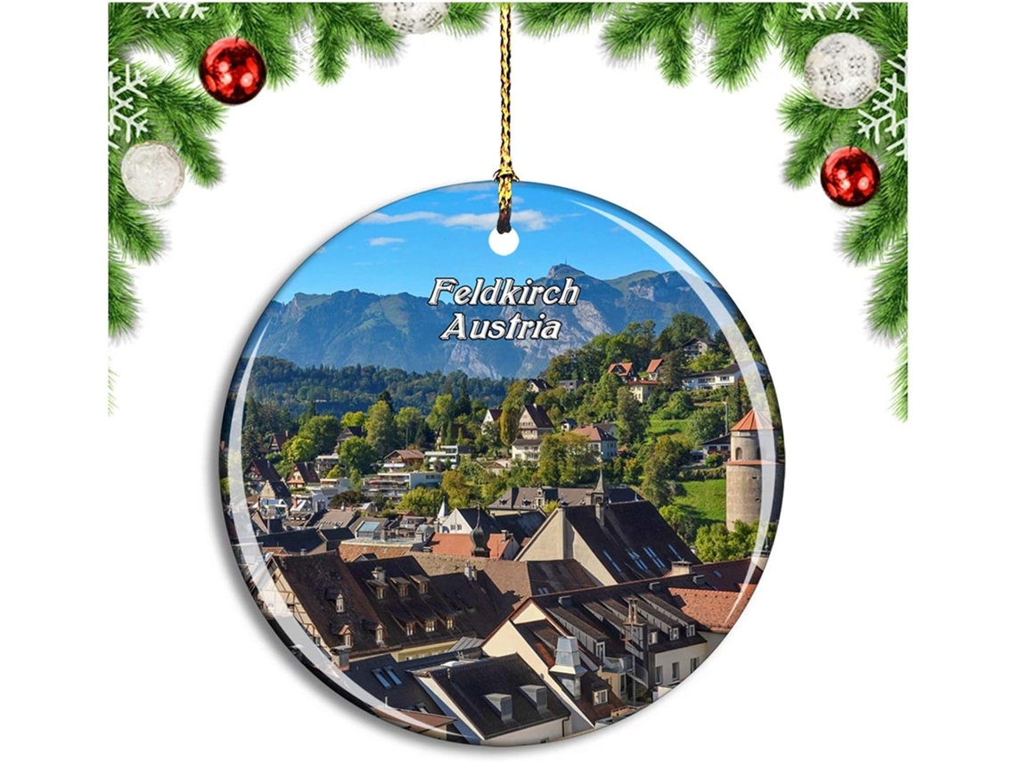 Feldkirch Áustria Ornamento Pendente para Árvore Decoração Coleção de Viagens da Cidade Gmances