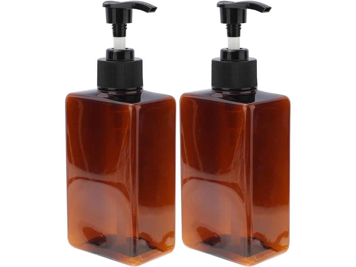 Frasco Dispensador Quadrado De Petg De 280 Ml, Pacote Com 2 Frascos De Bomba Marrom, Portátil