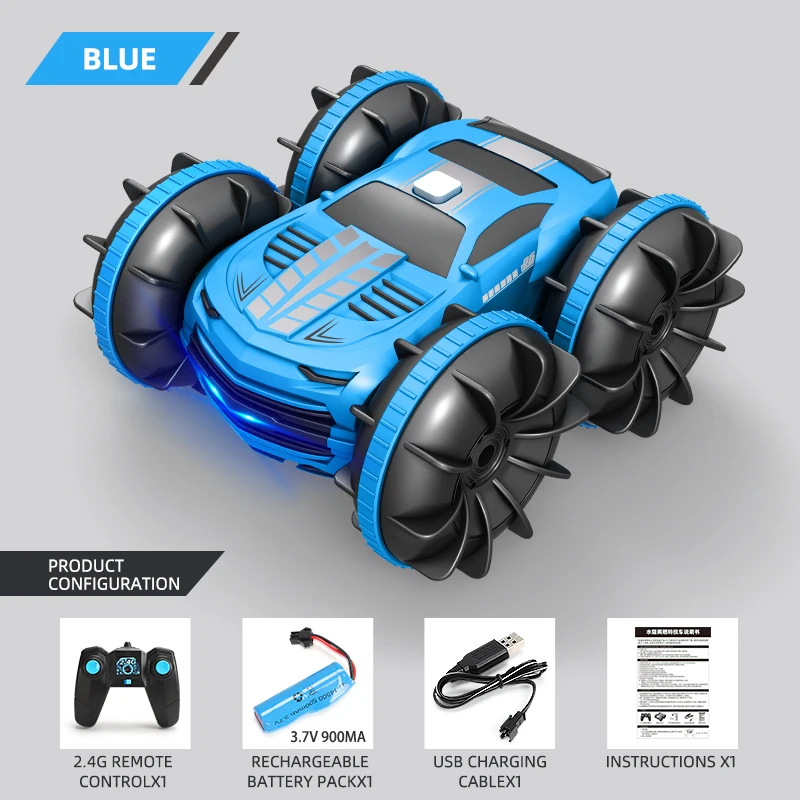 Carro Rc 2 Em 1, Barco De Controle Remoto 2.4ghz, À Prova D'água, Carro Acrobático Controlado Por Rádio, Veículo 4x4 Para Todos O -aquaforge