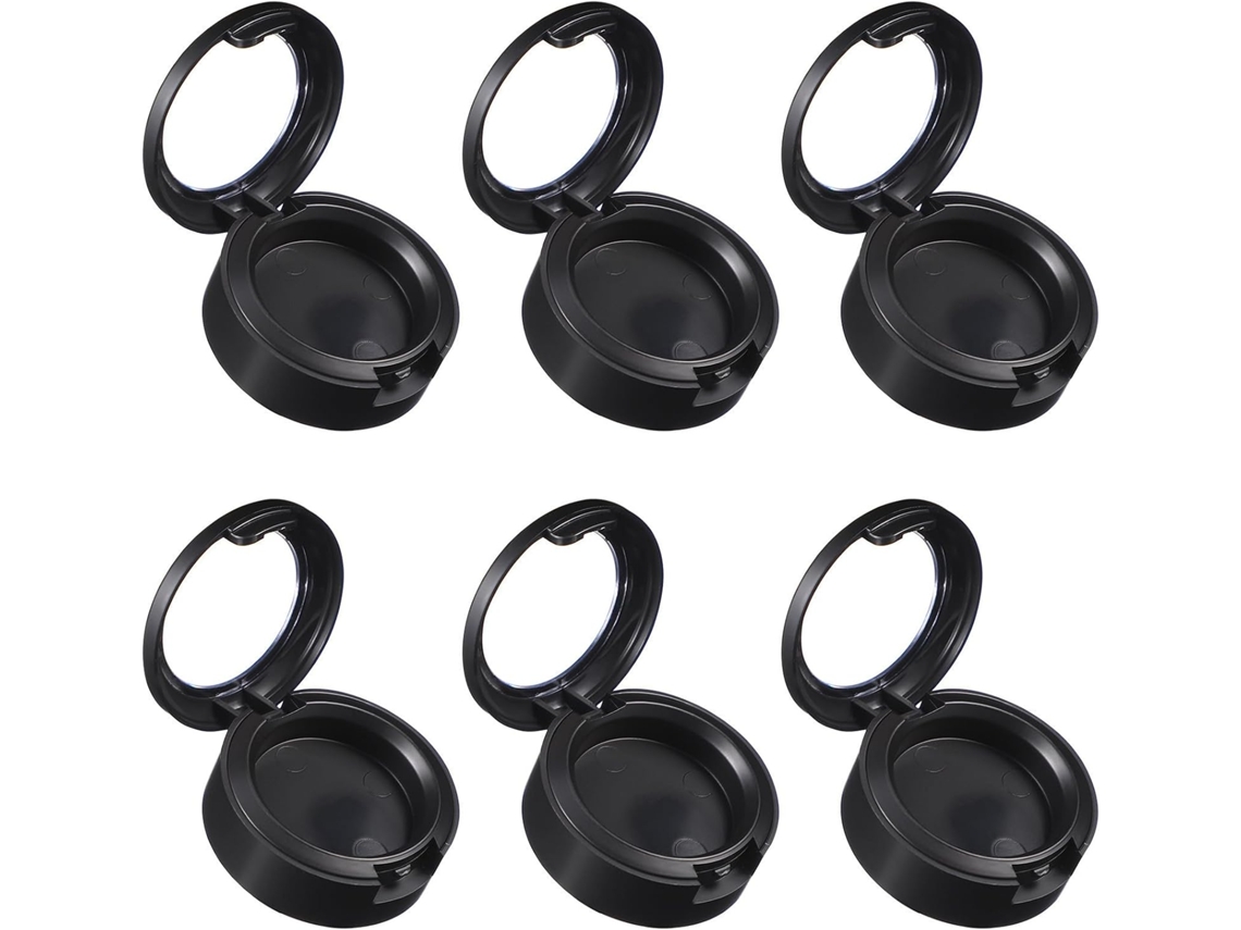 Conjunto De 6 Estojos Compactos Para Sombras Pretas, Leves E Duráveis Em