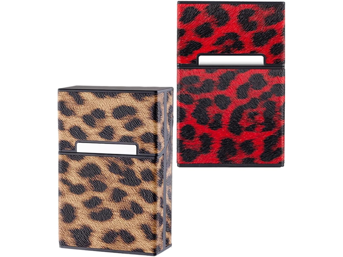 Estojo Para Cigarros Portátil Ciieeo, 2 Peças, Design Ergonômico E Fivela, Leve, Em Abs E Pu, Para