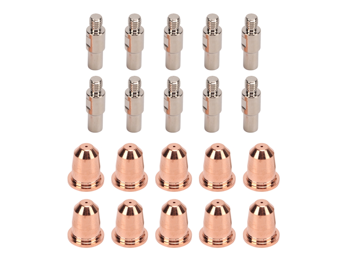 20 Peças De Bico De Eletrodos De Latão De Alta Dureza 0.03in Kit Para Consumíveis De Cortadora De Plasma Trafimet S45