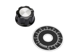 10pçs Botões De Controle Rotativo Potenciômetro Mf A03 + 10pçs Painéis De Escala Dial 0-100