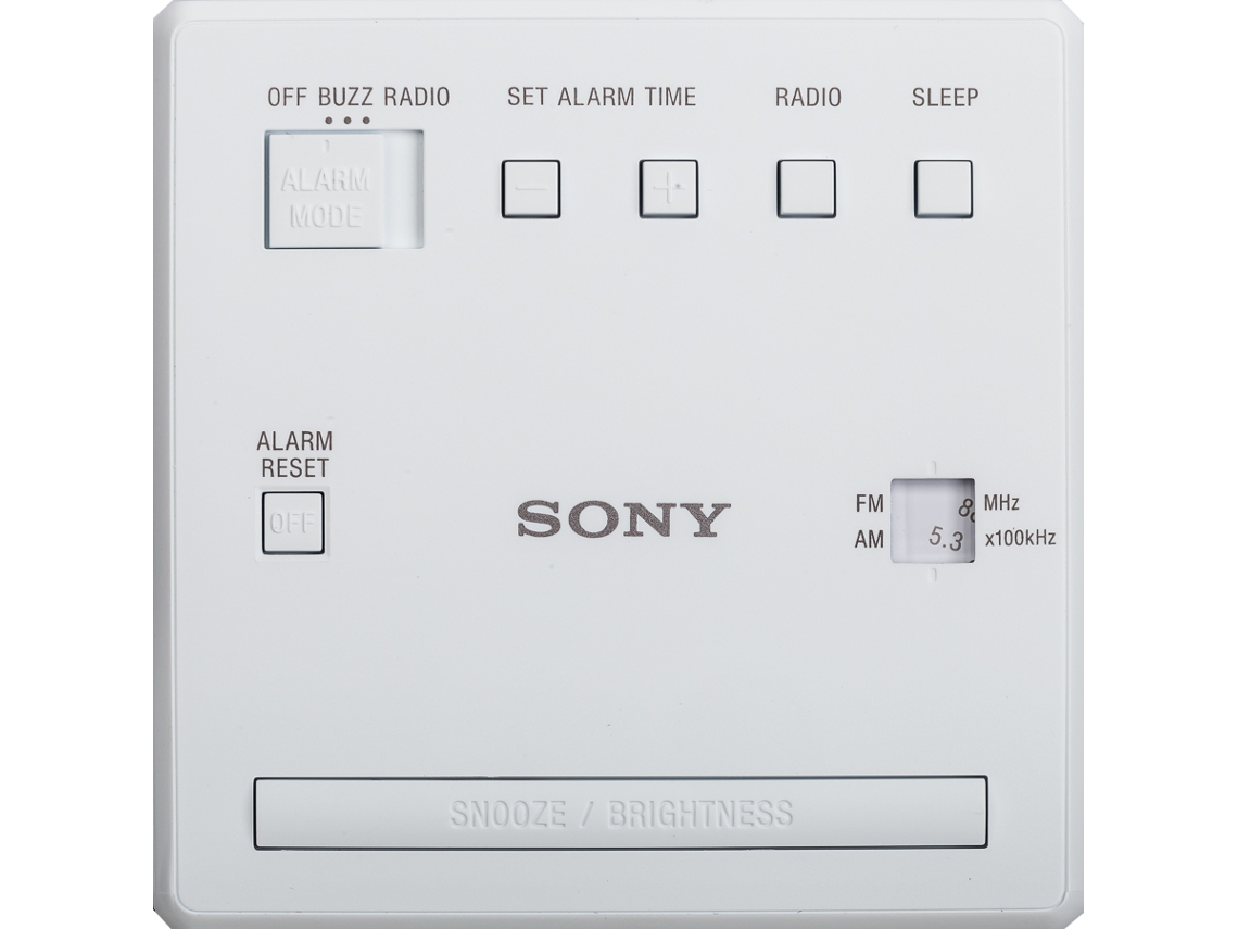 Rádio Despertador SONY ICF-C1W (Branco - Digital - Alarme Duplo - Bateria)