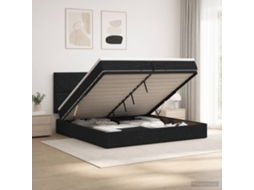 Vidaxl Cama Ottoman Com Colchão Preto 200 X 200 Cm Tecido