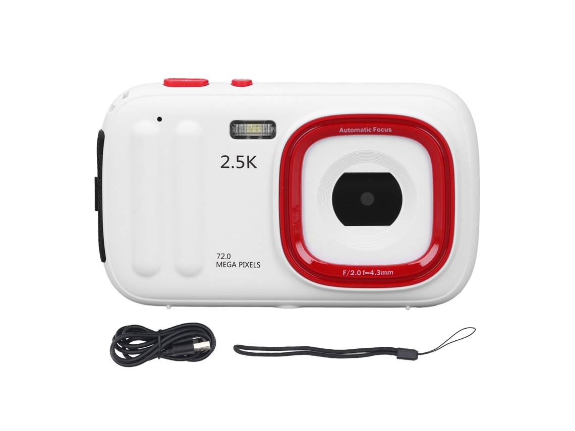 Câmera Digital 72mp 2.5k 16x Zoom Antishake Autofoco Compacta Com Tela Ips 2.4" Para Vlog Viagens Branco