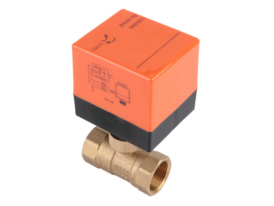Válvula De Esfera Elétrica Em Latão Dn20 Laxiscreed Com Controlo De Três Fios E Duas Posições