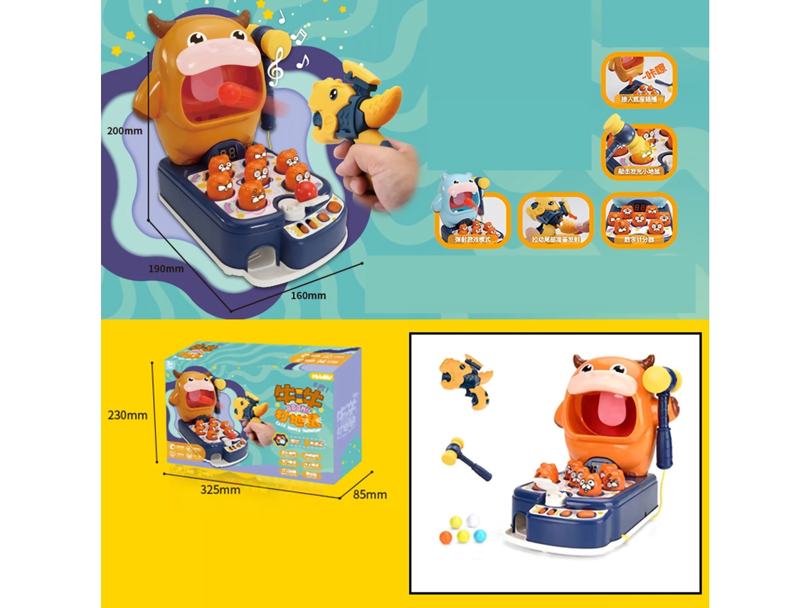 WalshLXq Jogo Eletrônico Multifuncional de Arcade para Acertar Toupeiras com Gol de Chute para Crianças de 3 a 4 Anos, Brinquedo Educativo Interativo 4 em 1