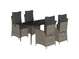 Garden Dining Set, Garden Dining Sets Vidaxl Cinzeto Rattan / Vime (160 X 80 X 74 Cm)
