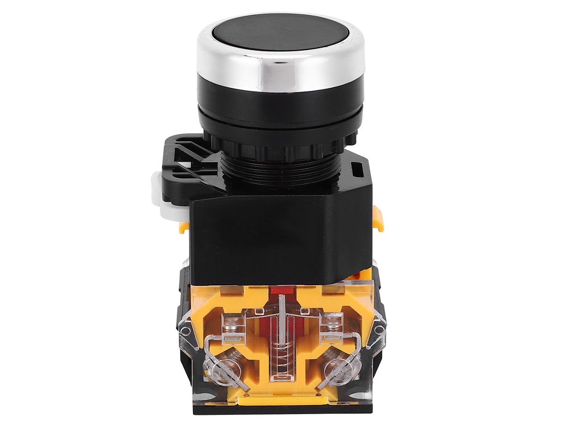 Interruptor Push button 22mm 37v 440v Preto Autoblindante