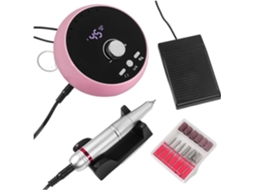 Lixadeira Profissional SFUSHOS 45000 Rpm Branca e Rosa
