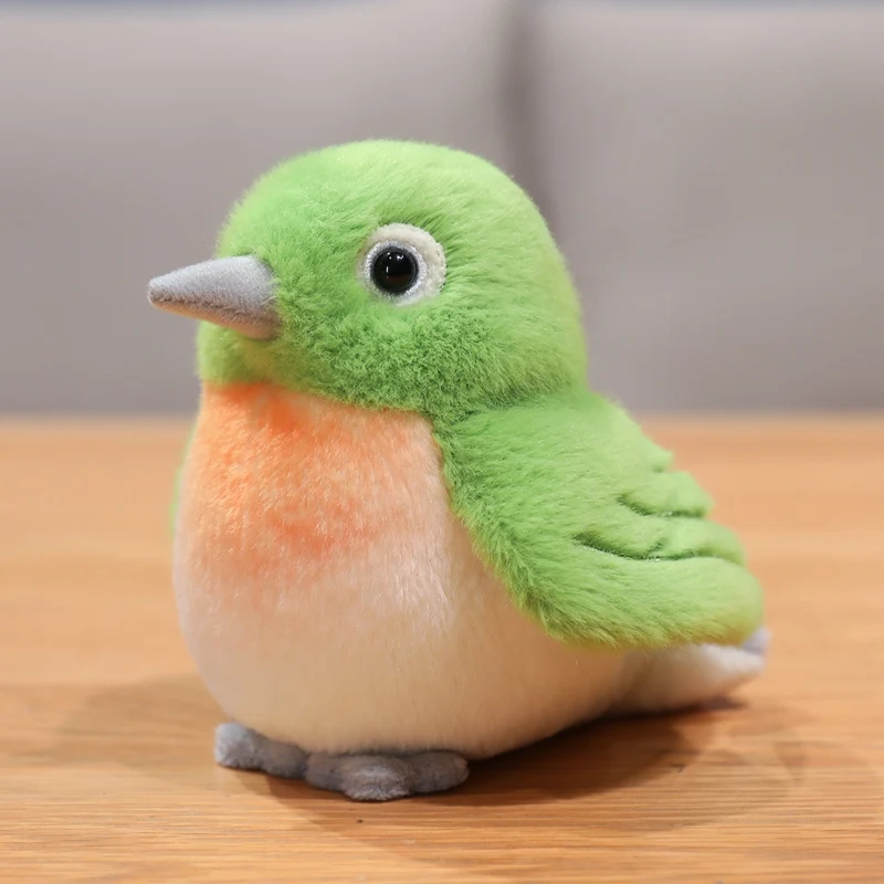 Brinquedo de Pelúcia Realista de Pássaro de 12cm Que Emite um Som Quando Agitado. MDUG (olho branco 12cm)