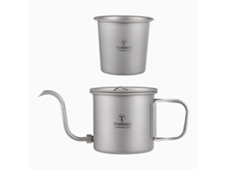 Caneca de Café Portátil de Titânio 400ml para Camping