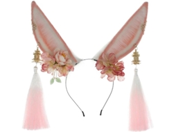 Tiara de Orelhas de Coelho com Flor SFUSHOS