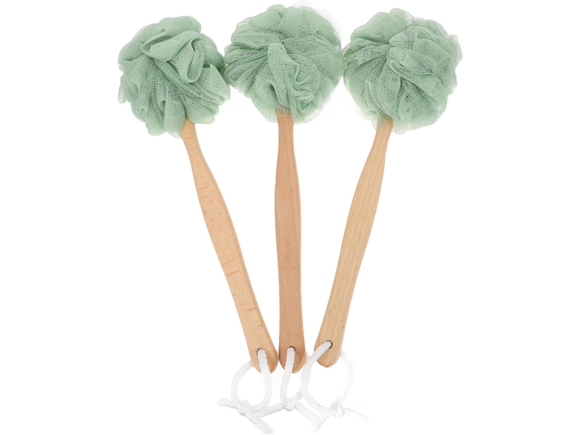 Conjunto De 3 Escovas Banho Verdes Com Cabo Longo Da Cabilock, Escova Esfoliante Para Costas E Corpo, Limpeza Profunda