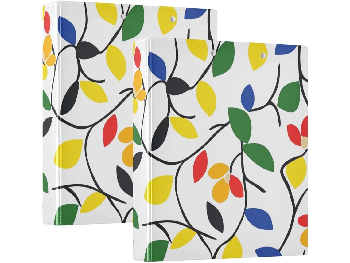 Pasta Escolar Colorida De 3 Argolas 1, 5 Polegadas Com Prancheta, Pacote Com 1 2 Unidades, Material De Escritório, 200 Folhas