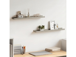 Vidaxl Prateleiras De Parede 2 Pcs 60x9x3 Cm Cinzento Cimento