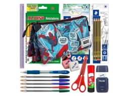 COLEPACK Spiderman Estojo Triplo com Material Escolar Incluído