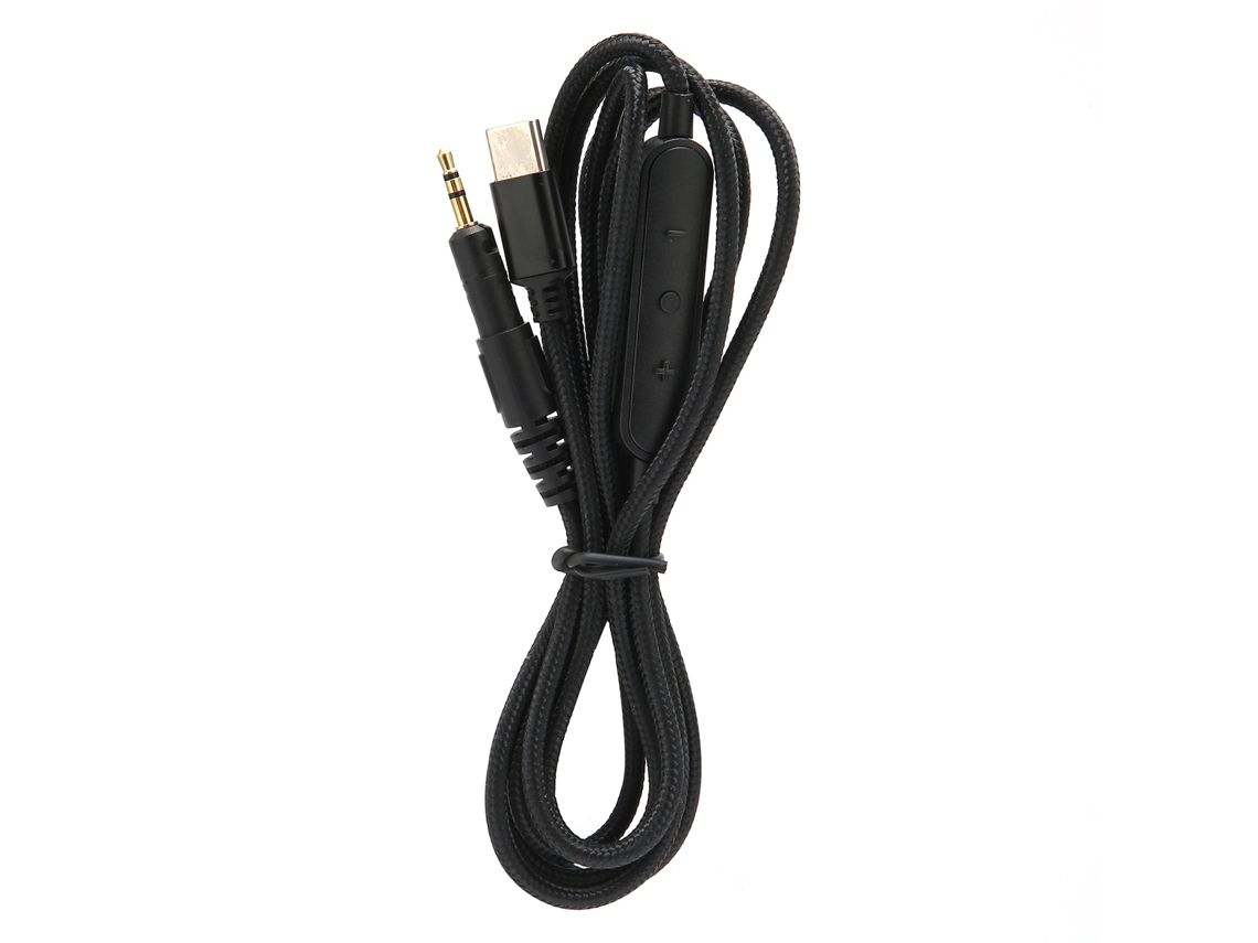 Aetheria cabo de Áudio para Fones de Ouvido Type c com Controle de Volume e Microfone 1,5m Preto