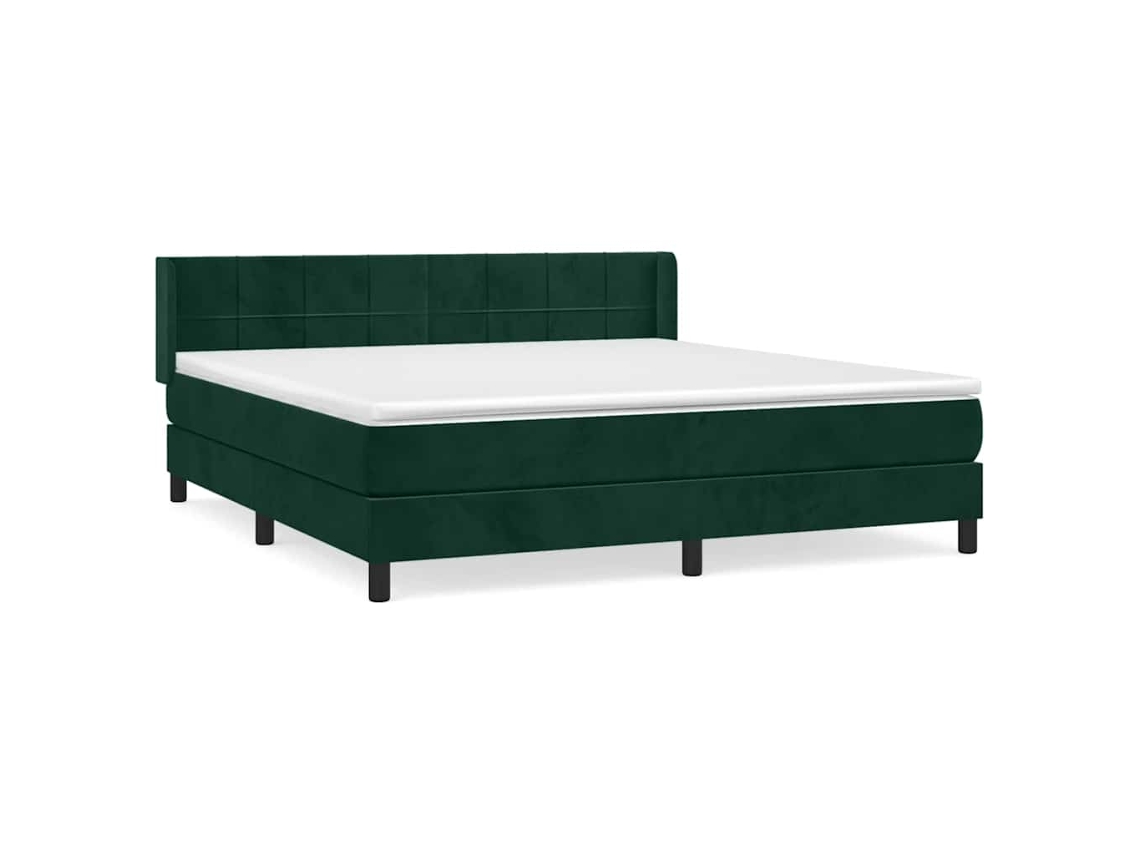 Cama com Molas/colchão 180x200 Cm Veludo Verde escuro MAISON EXCLUSIVE