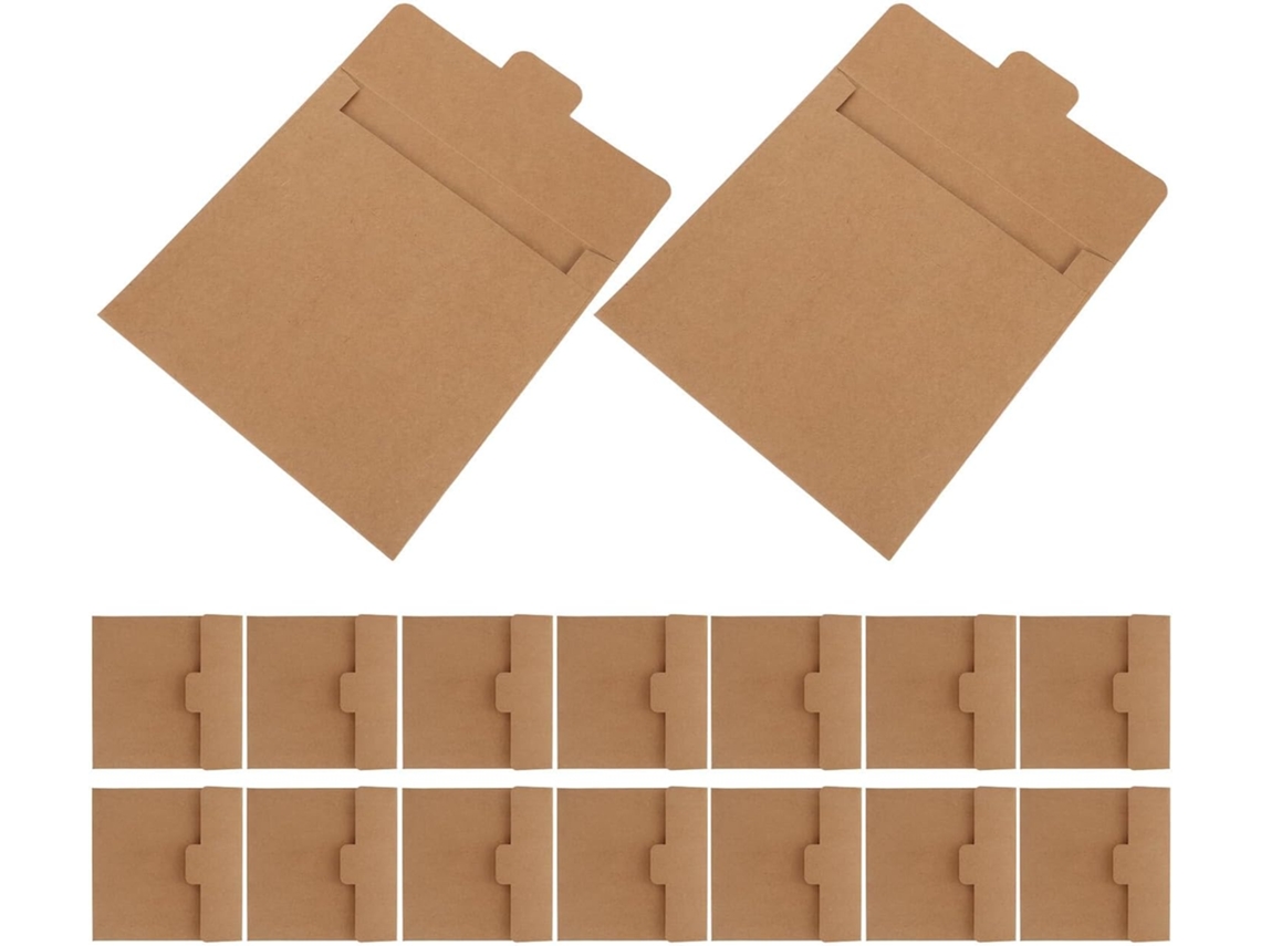20 Pochetes Carrées Em Papel Kraft Para Convites Robustos E Resistentes, Lote De Envelopes Ecológicos Et