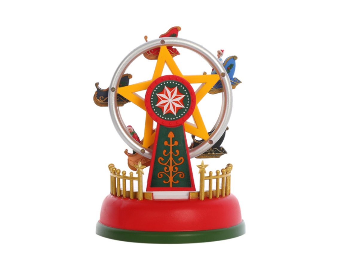 Decoração de Natal com Carrossel Musical Iluminado, Roda Gigante LAXISCREED