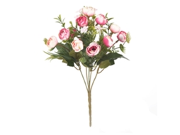 Camelia Artificial 5 Ramos 13 Flores Seda Rosa Escuro Decoração Festa Casamento