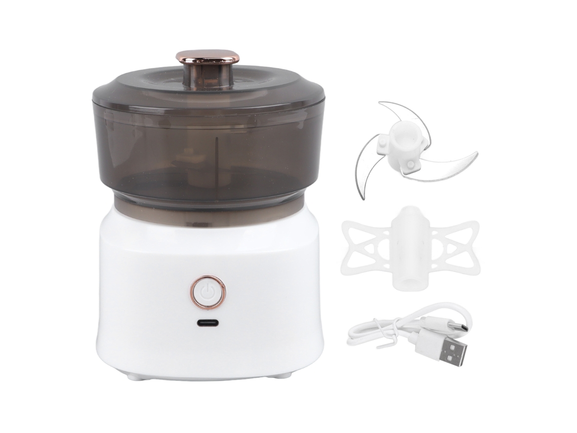 Triturador de Alimentos, moedor de carne e amassador de alho USB, branco