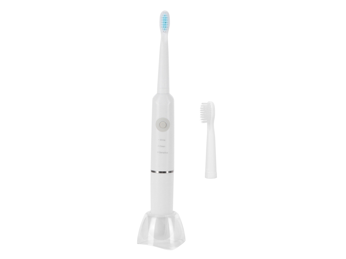 Escova de Dentes Elétrica Sonic À Prova D'água Adulto 3 Marchas para Casa Viagem Branco