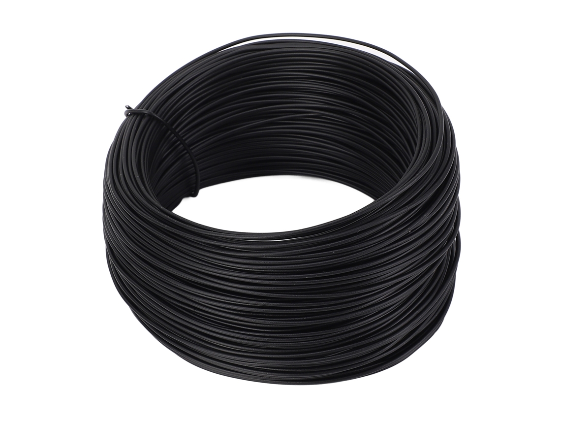 Roll De Alambre De Amarre Galvanizado Pvc 0.75mm 50m Negro Para Barras De Refuerzo Y Cables De Fibra Óptica