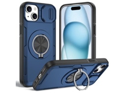 Capa Zruxe Compativel Com Iphone 15 Plus (magsafe - Suporte Giratorio - Camshield - Azul)